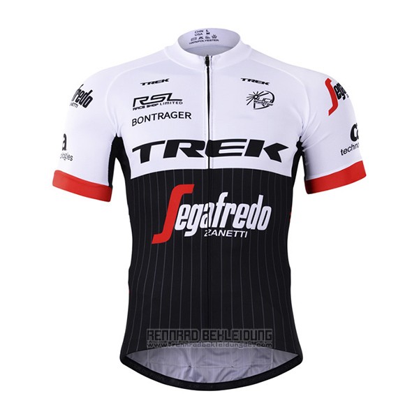 2017 Fahrradbekleidung Trek Segafredo Shwarz und Wei Trikot Kurzarm und Tragerhose - zum Schließen ins Bild klicken